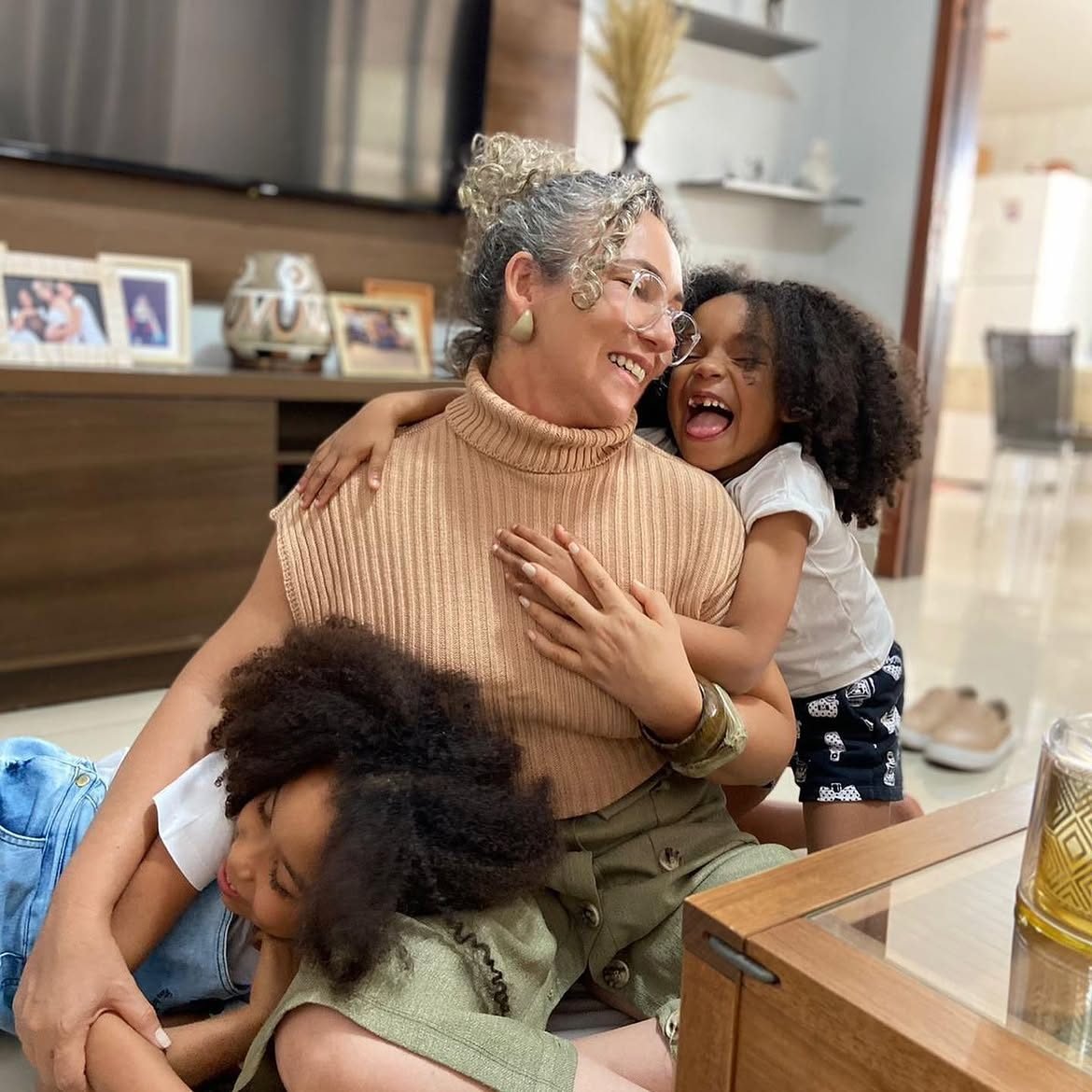 Guelda Andrade em momento em família
